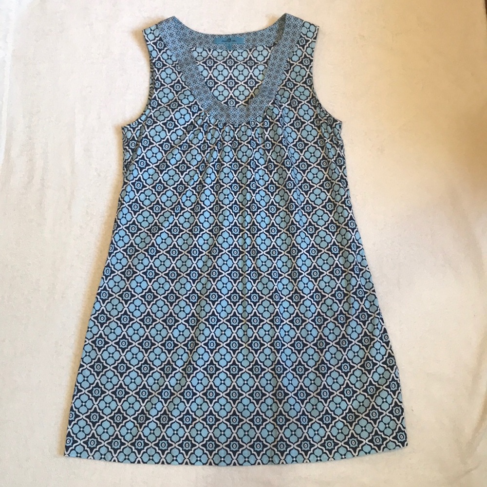7 FOR ALL MANKIND Blue Tile Mosaic Mini Dress
